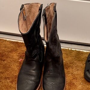 Black Leather Men's Western Boots